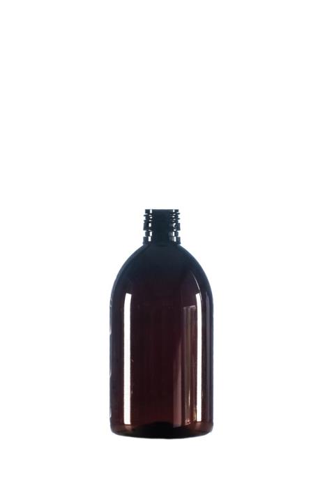 500ml Amber PET Pharma Sirop Bottle, 28mm ROPP Neck